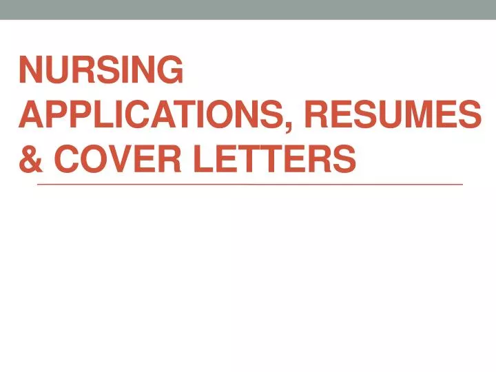 nursing applications resumes cover letters
