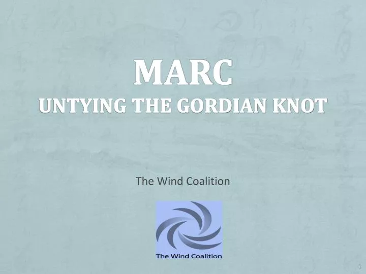 marc untying the gordian knot