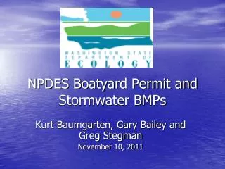 NPDES Boatyard Permit and Stormwater BMPs