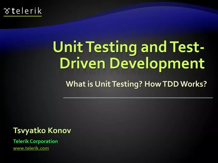 unit testing and test driven development