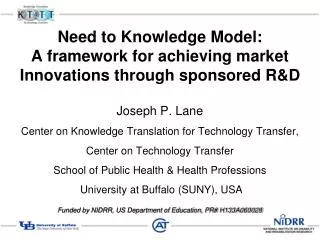 Need to Knowledge Model: A framework for achieving market Innovations through sponsored R&amp;D