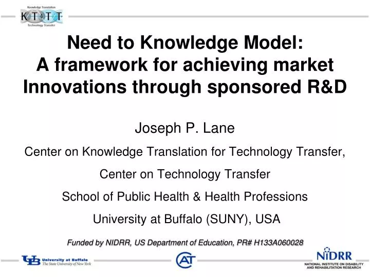 need to knowledge model a framework for achieving market innovations through sponsored r d
