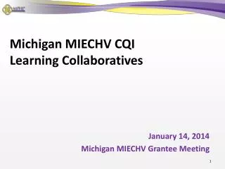 Michigan MIECHV CQI Learning Collaboratives