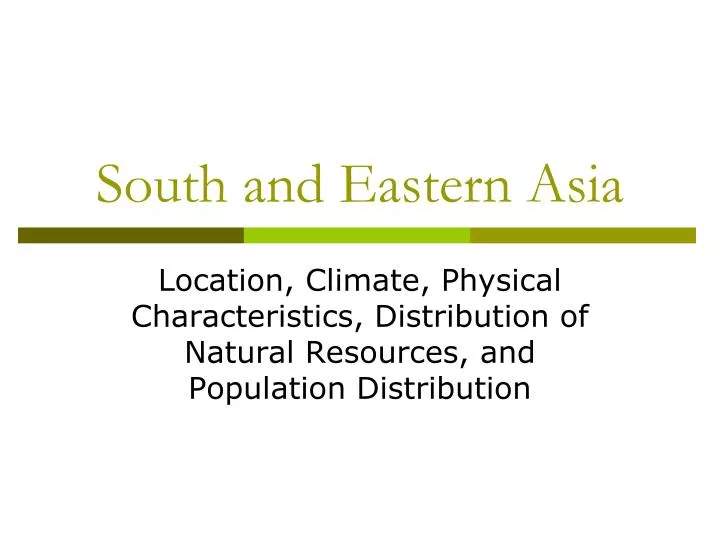 south and eastern asia