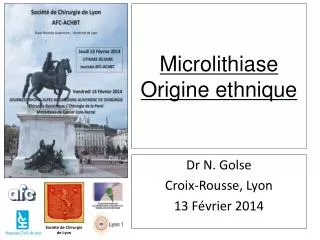 Microlithiase Origine ethnique