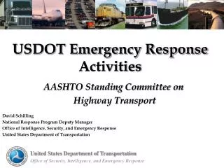 USDOT Emergency Response Activities