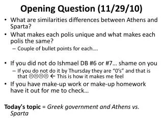 Opening Question (11/29/10)