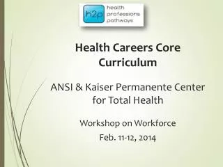 Health Careers Core Curriculum