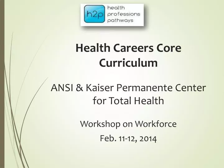 health careers core curriculum