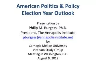 American Politics &amp; Policy Election Year Outlook