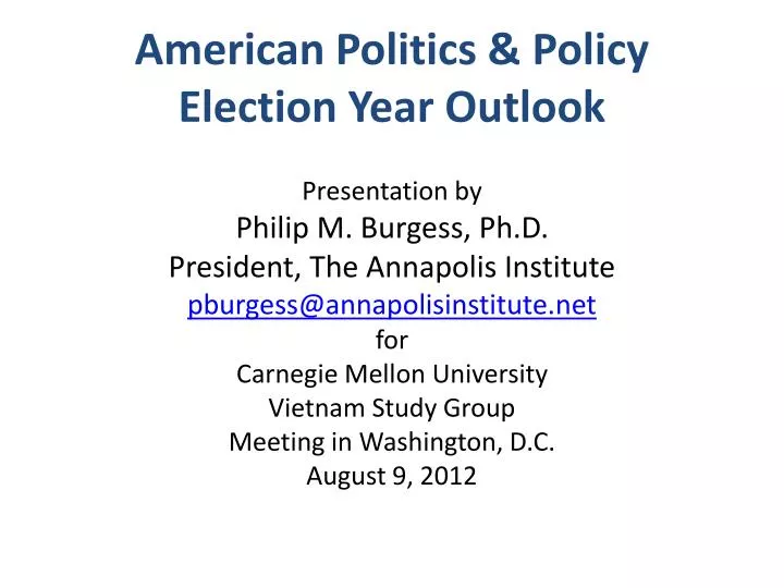american politics policy election year outlook