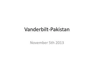 Vanderbilt-Pakistan