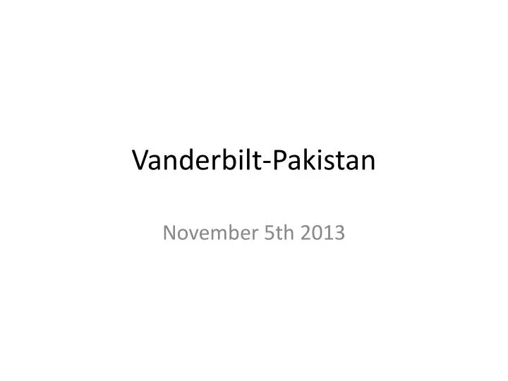 vanderbilt pakistan