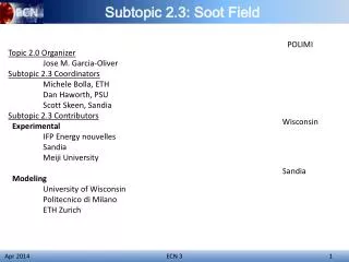 Subtopic 2.3: Soot Field