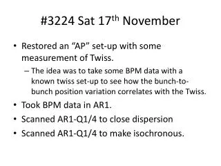 #3224 Sat 17 th November