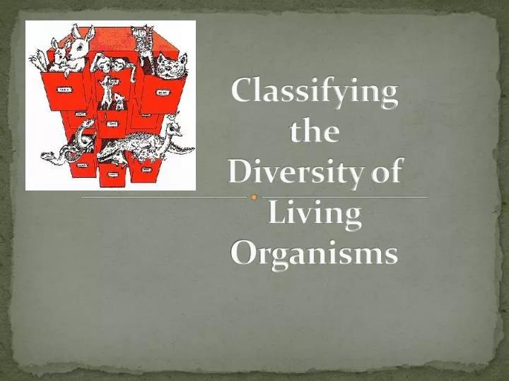 classifying the diversity of living organisms
