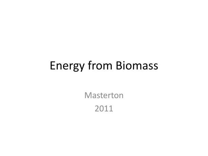 energy from biomass