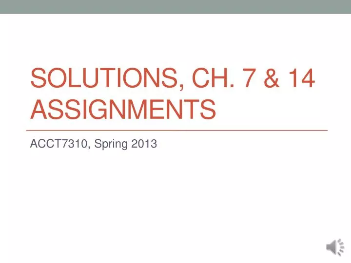 solutions ch 7 14 assignments