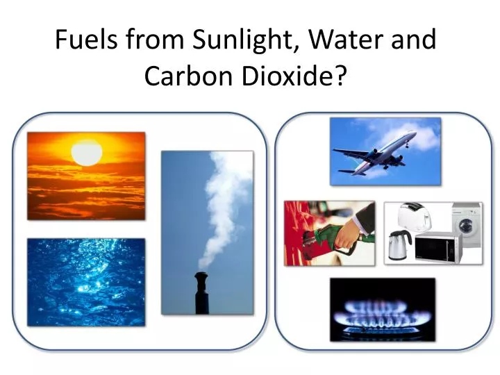 fuels from sunlight water and carbon dioxide
