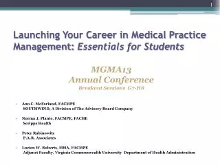 Launching Your Career in Medical Practice Management: Essentials for Students