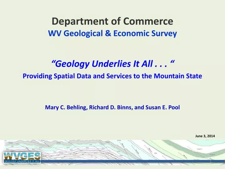 department of commerce wv geological economic survey