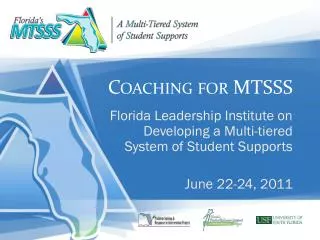 Coaching for MTSSS