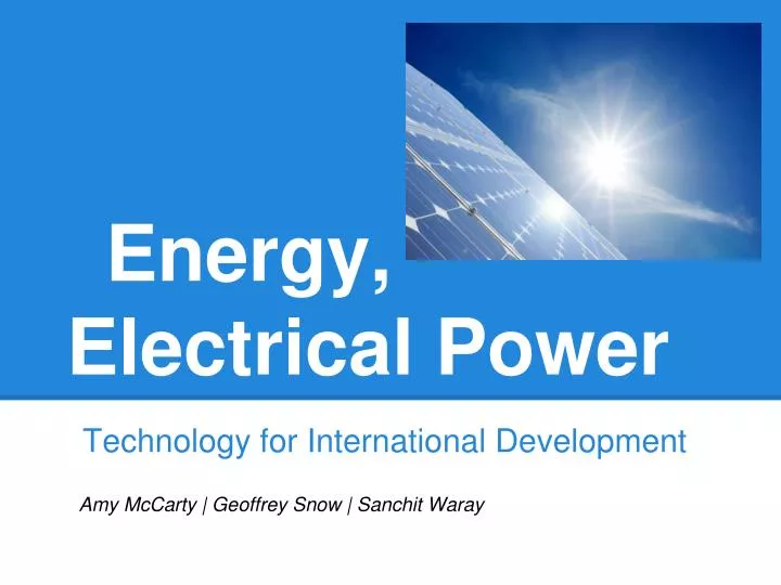 energy electrical power