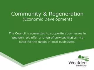 Community &amp; Regeneration (Economic Development)
