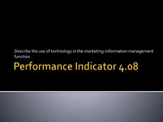 Performance Indicator 4.08