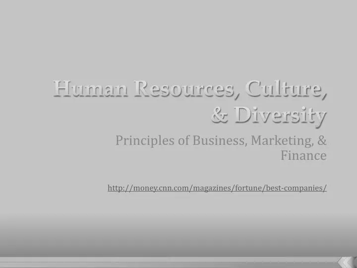 human resources culture diversity
