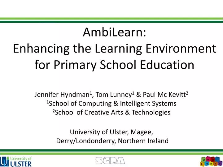 ambilearn enhancing the learning environment for primary school education