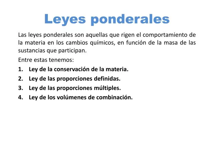 leyes ponderales