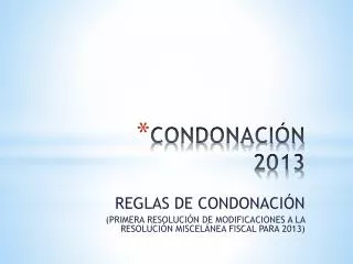 condonaci n 2013