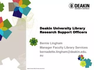 Deakin University Library Research Support Officers
