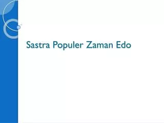 sastra populer zaman edo