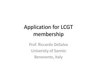 Application for LCGT membership