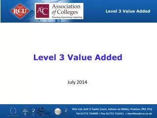 Level 3 Value Added