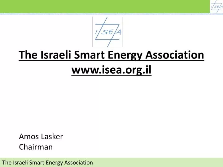 the israeli smart energy association www isea org il
