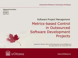 Metrics-based Control in Outsourced Software Development Projects