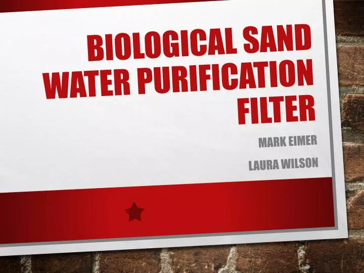 biological sand water purification filter