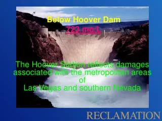 Below Hoover Dam 723 mg/L
