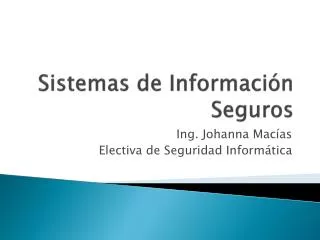 sistemas de informaci n seguros