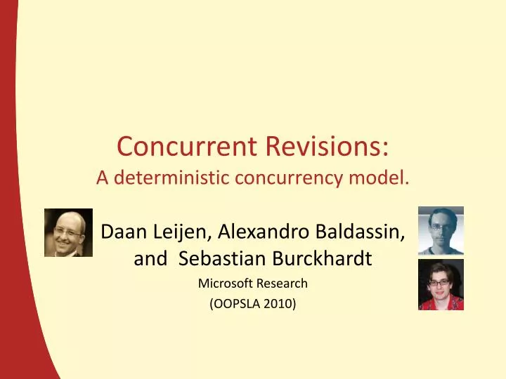 concurrent revisions a deterministic concurrency model