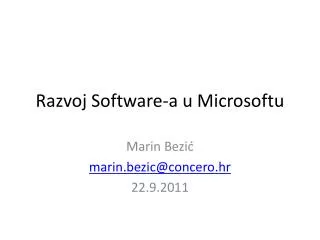 Razvoj Software-a u Microsoftu