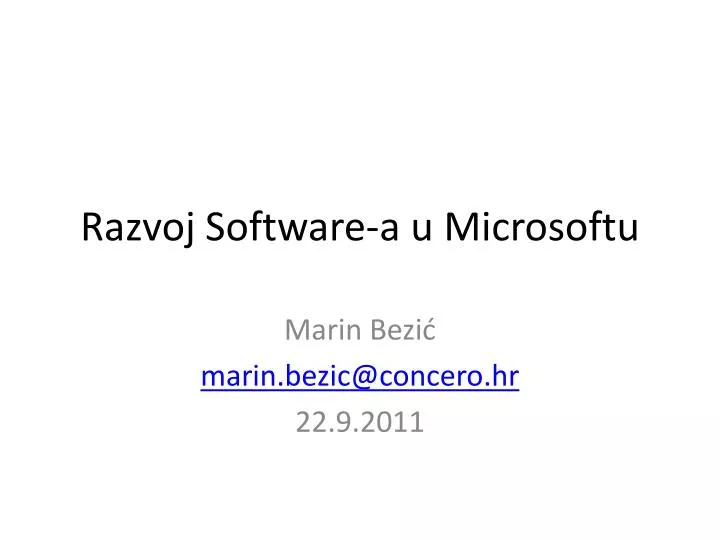 razvoj software a u microsoftu