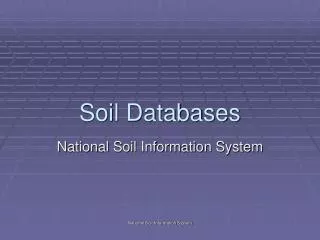 Soil Databases