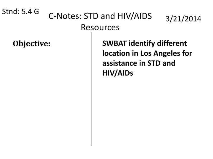 c notes std and hiv aids resources