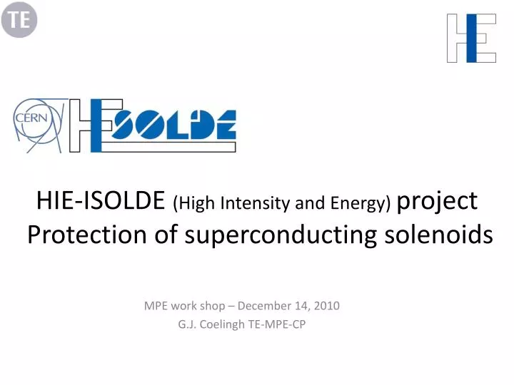 hie isolde high intensity and energy project protection of superconducting solenoids