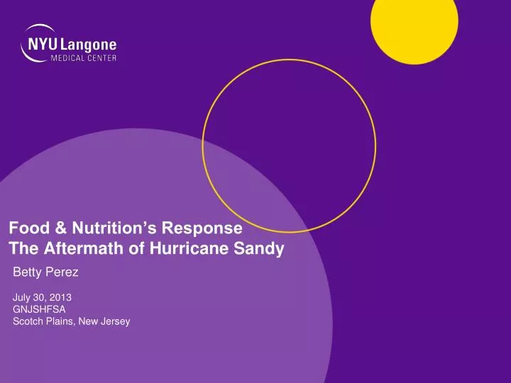 food nutrition s response the aftermath of hurricane sandy