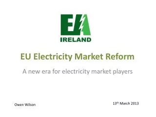 EU Electricity Market Reform